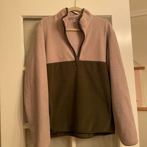 Uniqlo FLEECE COLOR BLOCK LONG-SLEEVE HALF-ZIP PULLOVER